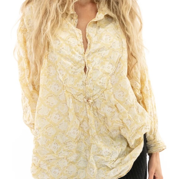 Magnolia Pearl Block Print Tora Shirt ~ NWOT - Picture 3 of 7